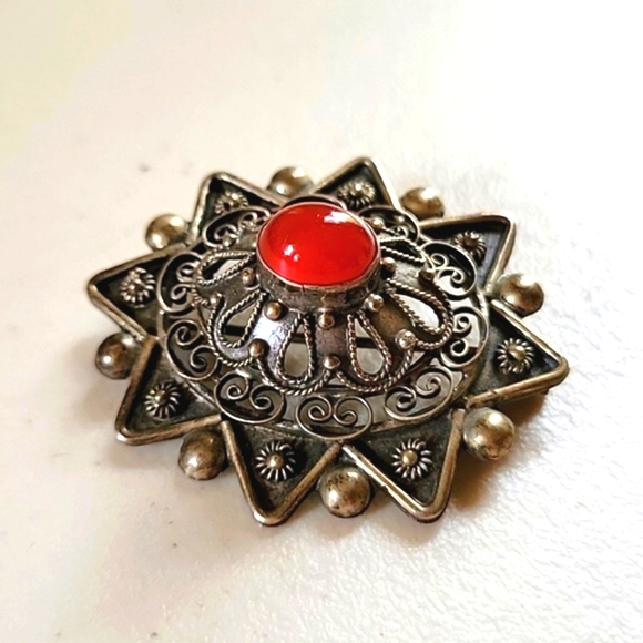 Antique Sterling 800 European Brooch - Picture 4 of 4